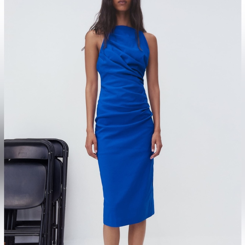 Zara draped midi dress